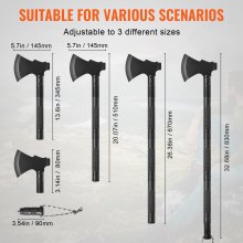 VEVOR Survival Shovel Survival Axe 16-in-1 Camping Opvouwbare Spade met Bijl