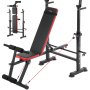VEVOR Weight Bench, Multi-Functional Adjustable Weight Bench Press for Full Body Workout, 600lbs Exercise Sit up Bench for Home Gym Strength Training, Flat Bench with Quick Folding & Fast Adjustment