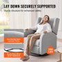 VEVOR Electronic Power Recliner and Swivel Glider, 250 lbs Weight Capacity Swivel Glider Recliner Chair with Adjustable Angle, Polyester Surface Recliner Rocker for Living Room, Bedroom, Light Gray