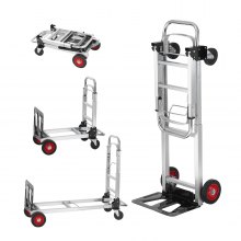 VEVOR 2-in-1 opvouwbare steekwagen 113/181 kg laadvermogen Transportwagen Steekwagen van aluminiumlegering en koolstofstaal ⇋ Platformwagen voor laad- en transporttaken binnen en buiten