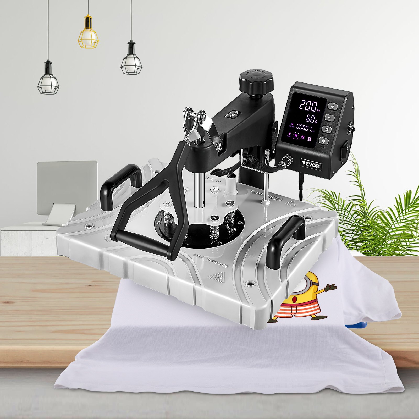 Vevor Heat Press Machine, Sublimatie Printer, Transferpers 8 In 1 Wit 12x15