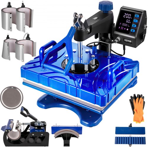 Vevor Heat Press 10 In 1 Heat Press 12x15 Blue Sublimatie Machine Voor Pen S Mok S
