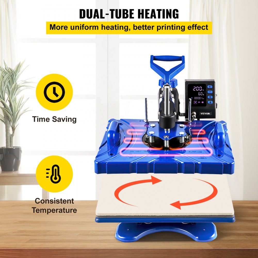 Vevor Heat Press 10 In 1 Heat Press 12x15 Blue Sublimatie Machine Voor Pen S Mok S