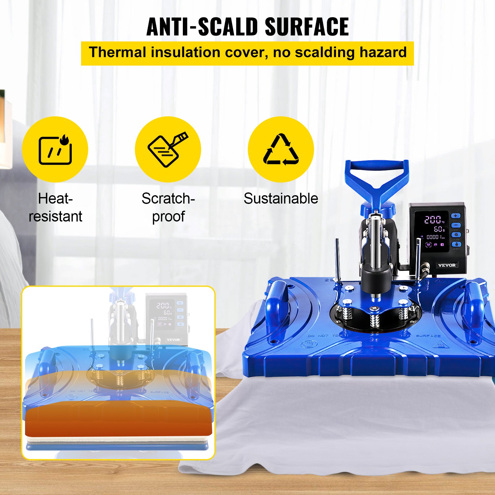 Vevor Heat Press 10 In 1 Heat Press 12x15 Blue Sublimatie Machine Voor Pen S Mok S