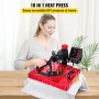 VEVOR Heat Press Machine 12x15 Sublimatie Printer Digitaal LED-Display Transferpers 10 in 1 Rood Hittepers met Benodigde Accessoires voor Verstrekt Afbeeldingen op T-shirts/Hoeden/Borden/Bekers/Pennen