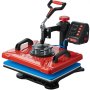 VEVOR Heat Press 12X15 Inch 10 In 1 Heat Press 1000W Heat Press Machine with 360° Rotation Swing Away Red Heat Press T-Shirt Sublimation Machine Dual-tube Heating for DIY Pens Caps  Mugs and Shirts