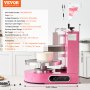 VEVOR Cake Decorating Machine, Cake Cream Spreading Coating Smearing Machine, Low Noise Cake Frosting Machine, Turntable with Adjustable Scraper, for 4" to 12" Cake, 25-320RPM Rotating Speed, Pink