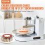 VEVOR Cake Decorating Machine, Cake Cream Spreading Coating Smearing Machine, Low Noise Cake Frosting Machine, Turntable with Adjustable Scraper, for 4" to 16" Cake, 25-320RPM Rotating Speed, White