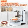 VEVOR Cake Decorating Machine, Cake Cream Spreading Coating Smearing Machine, Low Noise Cake Frosting Machine, Turntable with Adjustable Scraper, for 6" to 14" Cake, 25-320RPM Rotating Speed, White