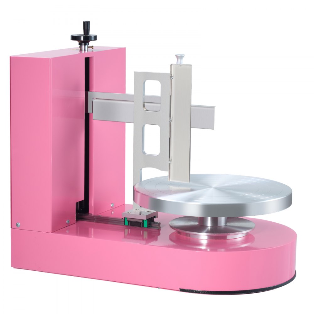 VEVOR Cake Decorating Machine, Cake Cream Spreading Coating Smearing Machine, Low Noise Cake Frosting Machine, Turntable with Adjustable Scraper, for 6" to 14" Cake, 25-320RPM Rotating Speed, Pink