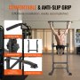 VEVOR Power Tower Dip Station 10-niveaus in hoogte verstelbare optrekstangstandaard 170,18-210,06 cm, multifunctionele krachttrainingsapparatuur met 4 zuignaphoezen, optrekstang dipstation