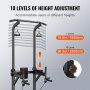 VEVOR Power Tower Dip Station, 10 niveaus in hoogte verstelbare pull-up barstandaard, multifunctionele thuisfitness krachttraining, fitnesstrainingsapparatuur met 7 niveaus verstelbare rugleuning