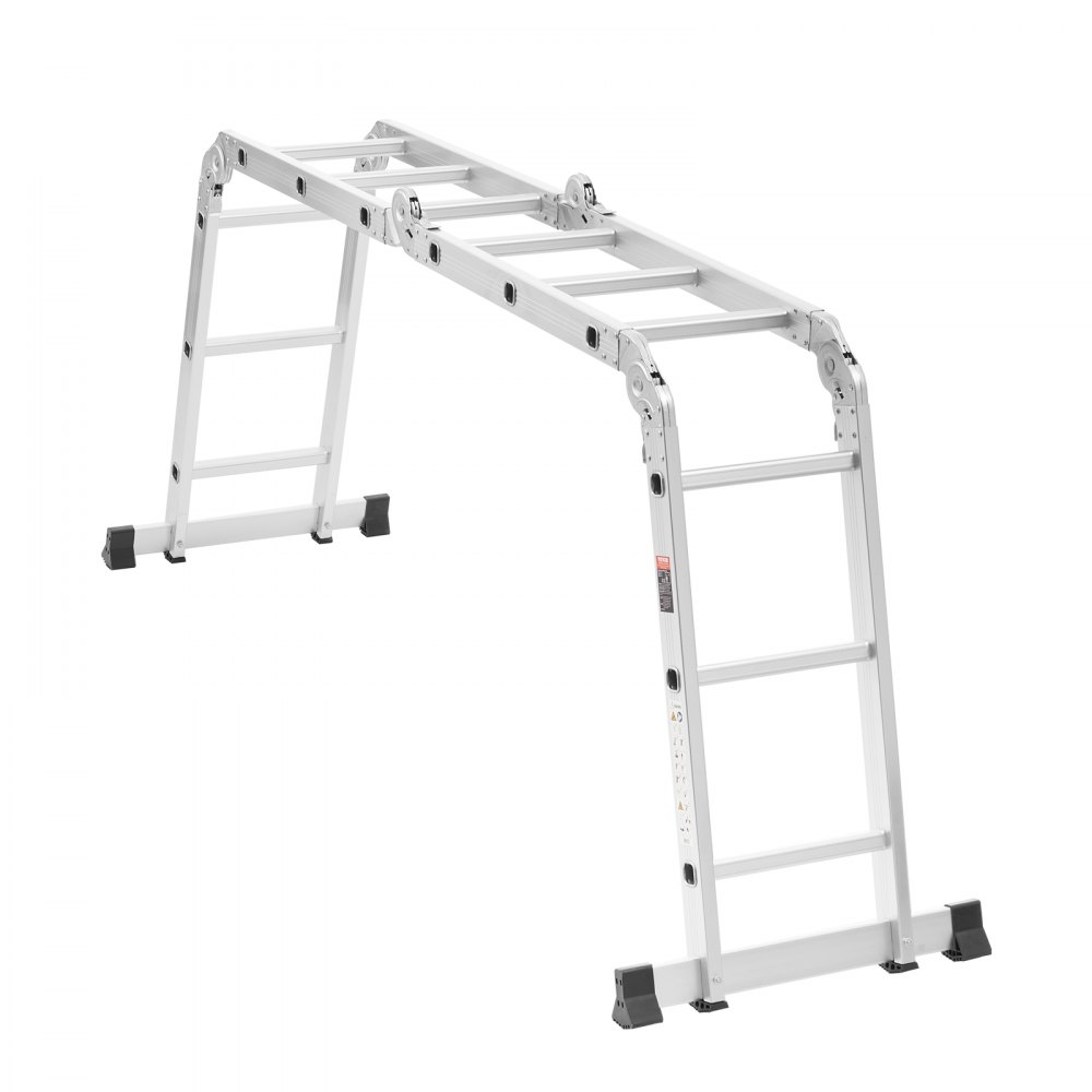 VEVOR Multifunctionele Ladder, 7-in-1 Multifunctionele Ladder, A-Frame, 3-traps Verstelbare Telescopische Ladder, 3,5m Hoge Uitschuifladder, Laddersteiger, Draagvermogen 150kg voor Thuis- en Buitenwerk