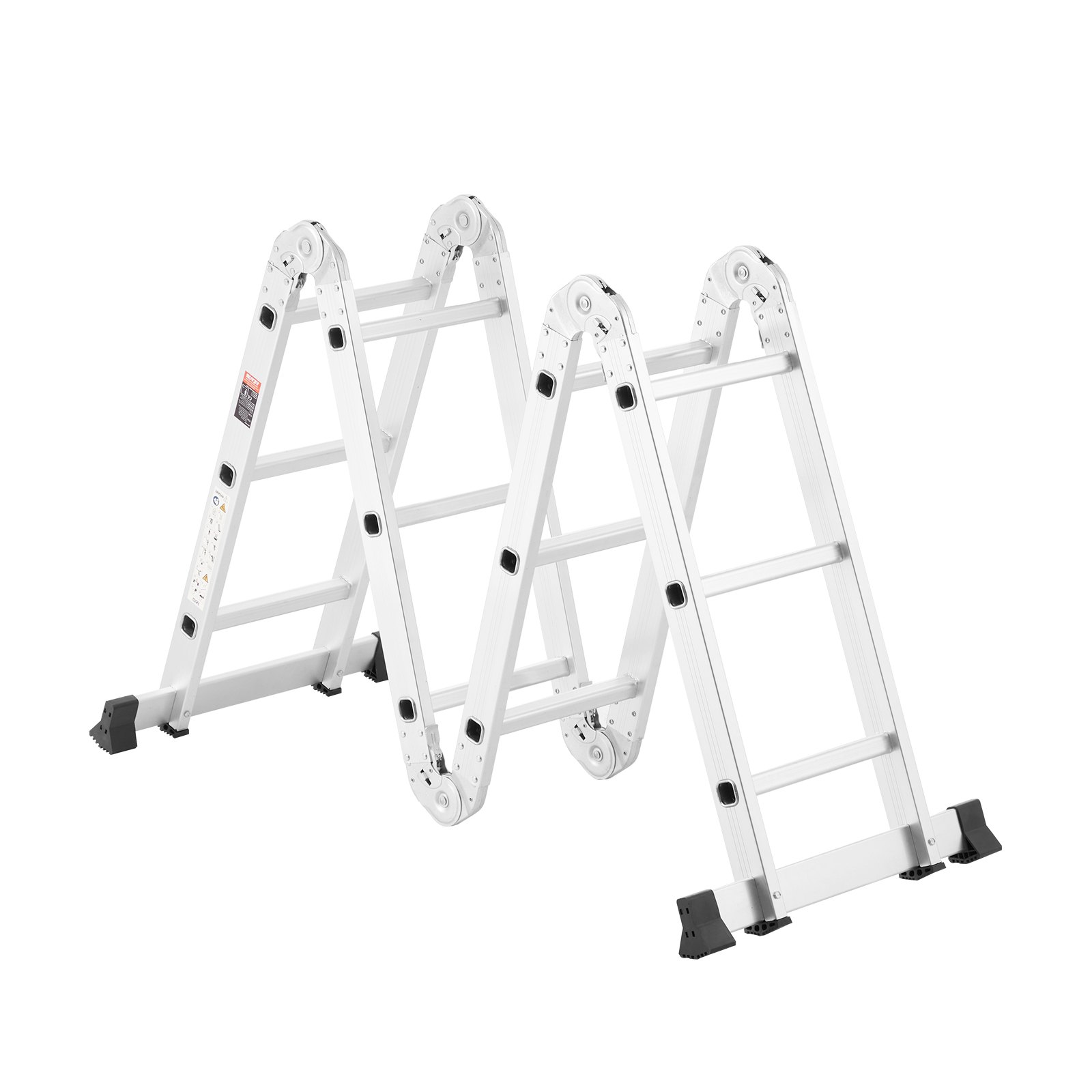 VEVOR Multifunctionele Ladder, 7-in-1 Multifunctionele Ladder, A-Frame, 3-traps Verstelbare Telescopische Ladder, 3,5m Hoge Uitschuifladder, Laddersteiger, Draagvermogen 150kg voor Thuis- en Buitenwerk