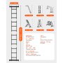 VEVOR Multifunctionele Ladder, 7-in-1 Multifunctionele Ladder, A-Frame met 3 Treden en Steigerplank, Telescopische Ladder, Ladderframe 3550 mm, Zware Ladder, Draagvermogen 150 kg, voor Buitenhuisgebruik