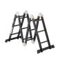 VEVOR Multifunctionele Ladder, 7-in-1 Multifunctionele Ladder, A-Frame met 3 Treden en Steigerplank, Telescopische Ladder, Ladderframe 3550 mm, Zware Ladder, Draagvermogen 150 kg, voor Buitenhuisgebruik
