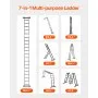 VEVOR Multifunctionele Ladder, 7-in-1 Multifunctionele Ladder, A-Frame 5-Stappen Telescopische Ladder, Ladderframe 5800 mm, Verstelbare Zware Ladder, Draagvermogen 150 kg voor Buitenhuis