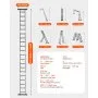 VEVOR Multifunctionele Ladder, 7-in-1 Multifunctionele Ladder, A-Frame 5-Stappen Telescopische Ladder, Ladderframe 5800 mm, Verstelbare Zware Ladder, Draagvermogen 150 kg voor Buitenhuis