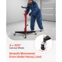 VEVOR Hydraulic Transmission Jack, 1100 lbs / 0.5 Ton Lifting Capacity Telescoping Transmission Jack with Foot Pedal, 360° Swivel Wheel, 44-73.6 in High Lifting Height, Lift Hoist for Garage/Shop