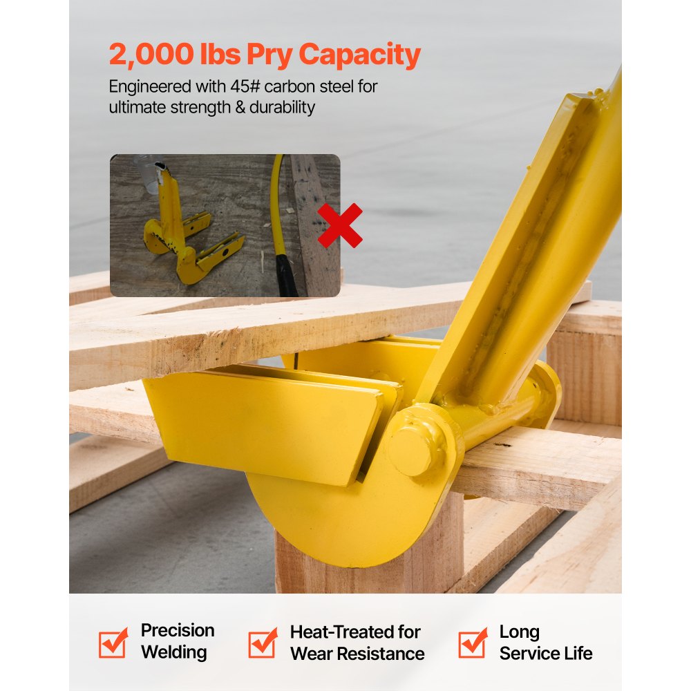 VEVOR koevoet 113 cm, wrikijzer, 907 kg draagvermogen, sloop- en hefboom voor het verwijderen van terrasplanken, vloerbedekkingen, frameconstructies, daken, gevelbekleding en gipsplatenwanden.