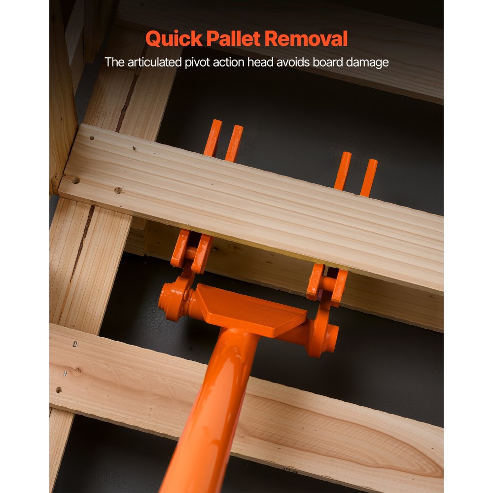 VEVOR Palletbreker 1120 mm, Palletheffer 907 kg, Palletbreker met kantelbare pallets, handschoenen en spijkertrekker voor het openwrikken van vloerbedekkingen, kozijnen, daken, afdekkingen en gipsplaten