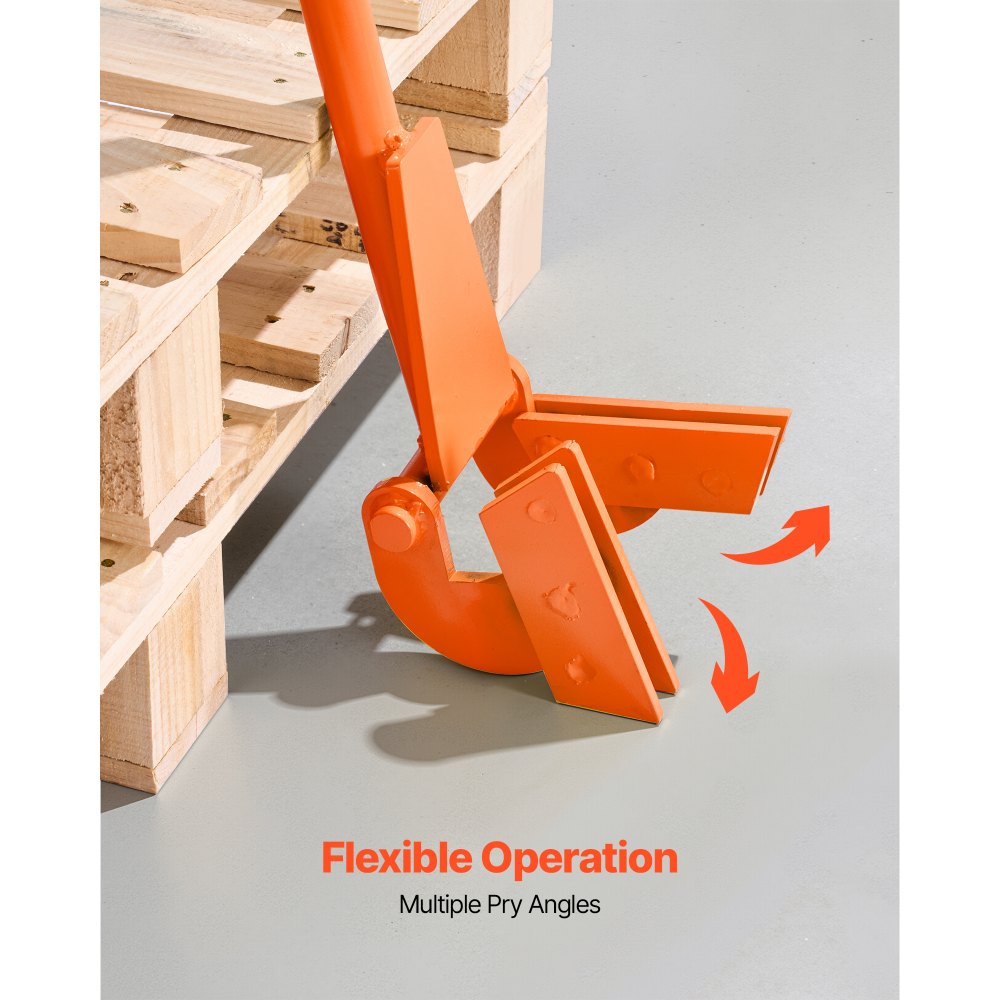 VEVOR Palletbreker 1120 mm, Palletheffer 907 kg, Palletbreker met kantelbare pallets, handschoenen en spijkertrekker voor het openwrikken van vloerbedekkingen, kozijnen, daken, afdekkingen en gipsplaten