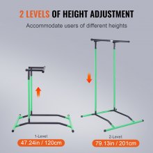 VEVOR Power Tower Dip Station, Height Adjustable 2 Level Pull Up Bar Stand, Multifunctional Strength Training Equipment, Fitness Dip Bar Station for Home Gym, 100kg Weight Capacity