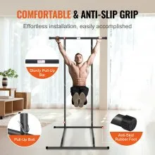 VEVOR Power Tower Dip Station, in hoogte verstelbare optrekstangstandaard met 2 niveaus, multifunctionele krachttrainingsapparatuur, Fitness Dip Bar Station voor thuisgymnastiek, 100 kg draagvermogen