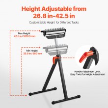 VEVOR 3-in-1 rolstandaard rolstandaard verstelbaar 68-108cm werkstandaard 136kg