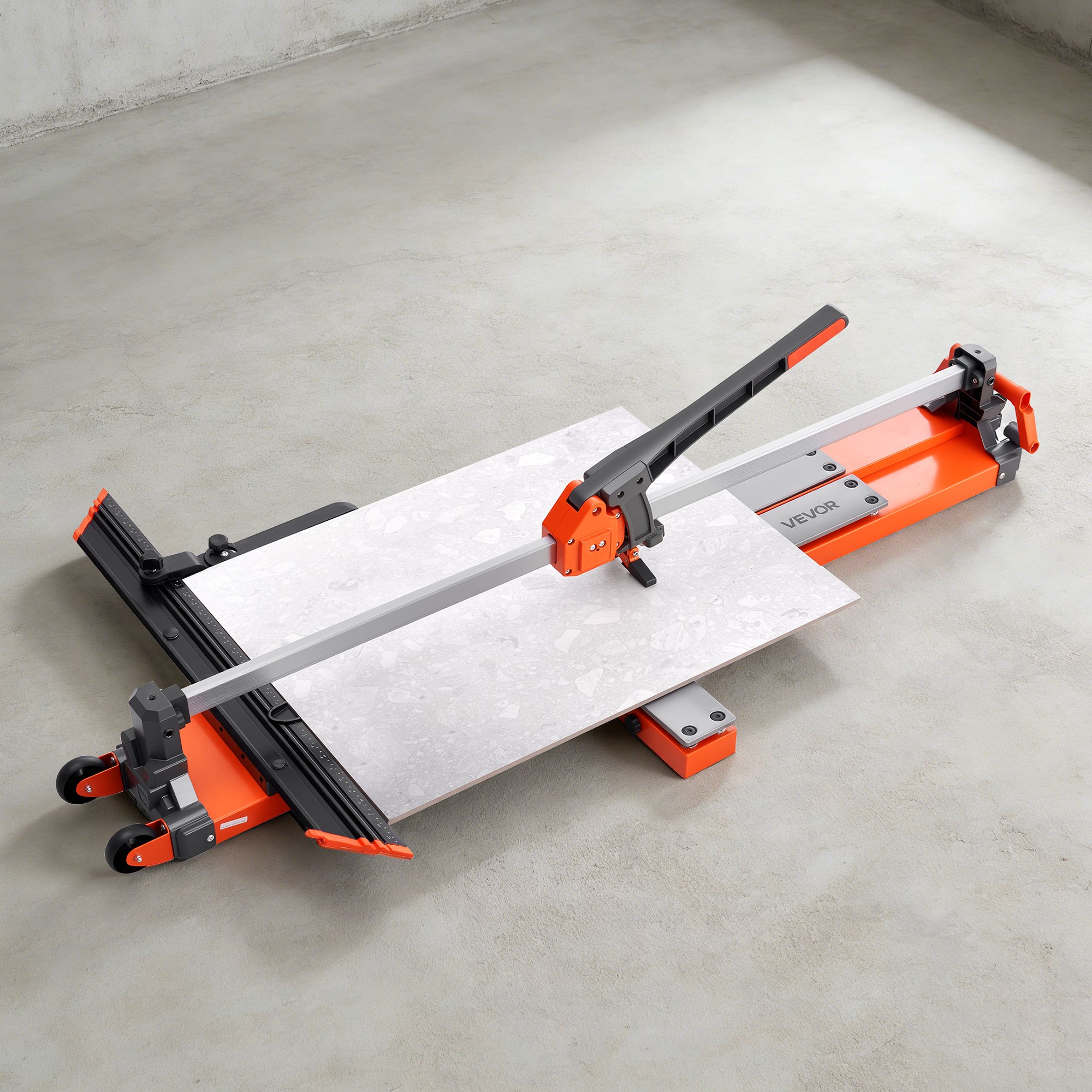 VEVOR Tegelsnijder 1200 mm, Tegelsnijmachine met veerbelaste voet en verstelbare hoekaanslag, snijschijf van wolfraamcarbide, precisie-uitlijnhulp, voor keramische tegels