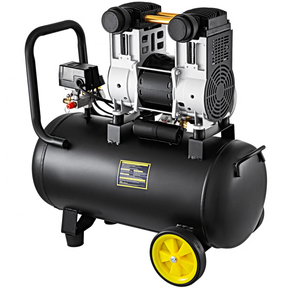 Whisper Compressor Olievrije Luchtcompressor Perslucht 50L Boiler Stil 1500W 64dB