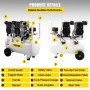 VEVOR Bijgewerkt 50L Stille Compressor luchtcompressor geluidsarme elektrische luchtcompressor 220V-240V olievrije compressor mute-luchtcompressor