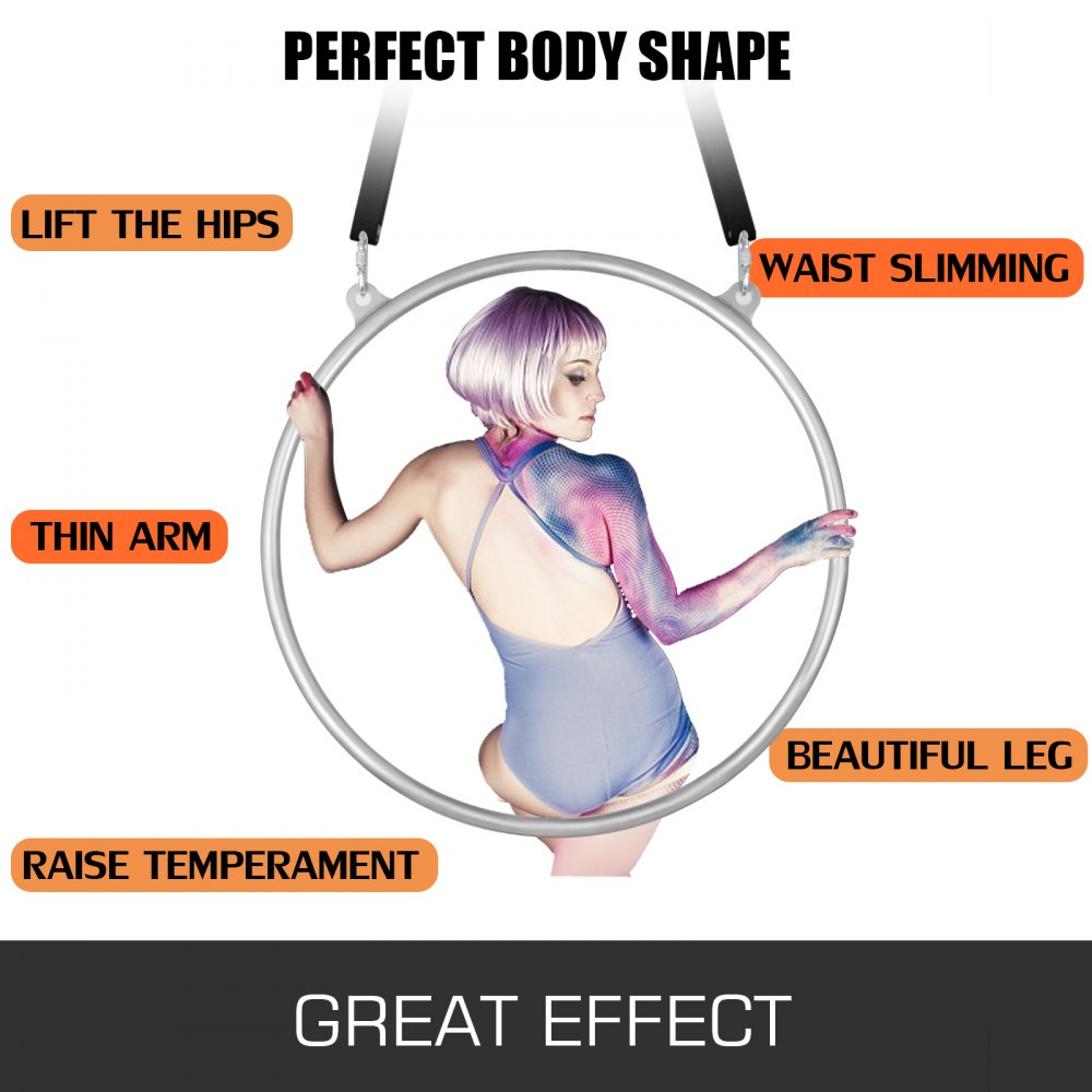 Aerial Hoop Lyra Double Point 95cm OD met gratis geschenk