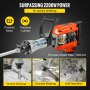 VEVOR Demolition Jack Hammer 2200W Jack Hammer Concrete Breaker 1400 RPM Heavy Duty Electric Jack Hammer 4 Chisel Bit with Gloves & 360°Swiveling Front Handle for Trenching, Chipping, Breaking Holes