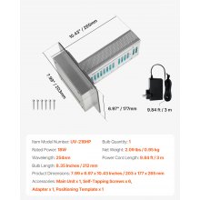 VEVOR HVAC luchtreiniger voor het hele huis 18W 254nm in-duct UV-luchtreiniger