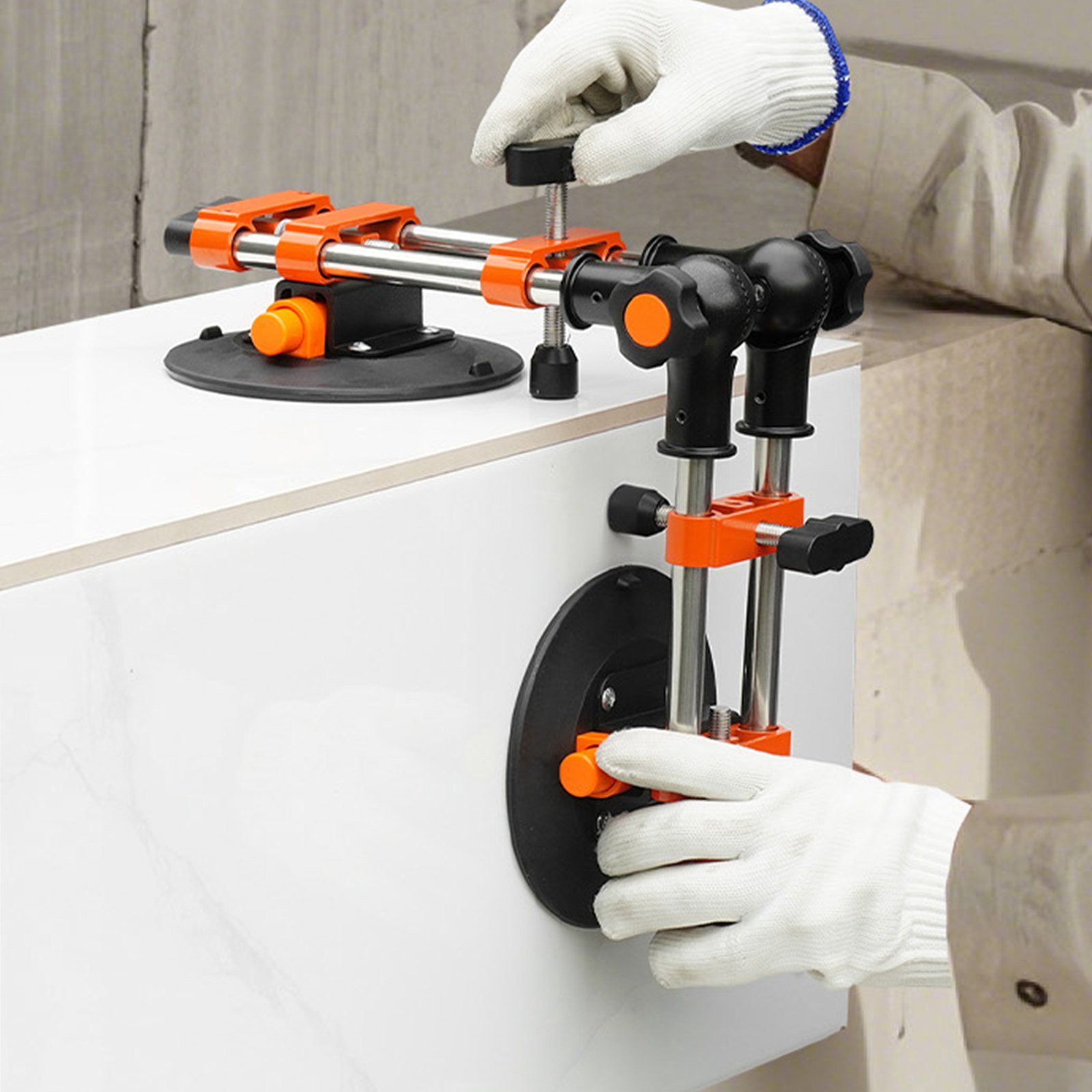 VEVOR Naadzetter, 2-pack granieten naadverbinder met 152 mm vacuümzuignappen, steenzetter voor het verbinden en egaliseren van voegen, 90°-120° verstelbaar, ideaal voor tegels en marmeren platen