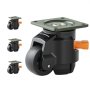 VEVOR set van 4 zwenkwielen, φ50,8 mm, meubelwielen, in hoogte verstelbaar, transportwielen, draagvermogen 0,5 ton, zwaarlastwielen van nylon, nivelleerwielen, lastwielen, loopwielen voor houten planken, meubels, werkbanken