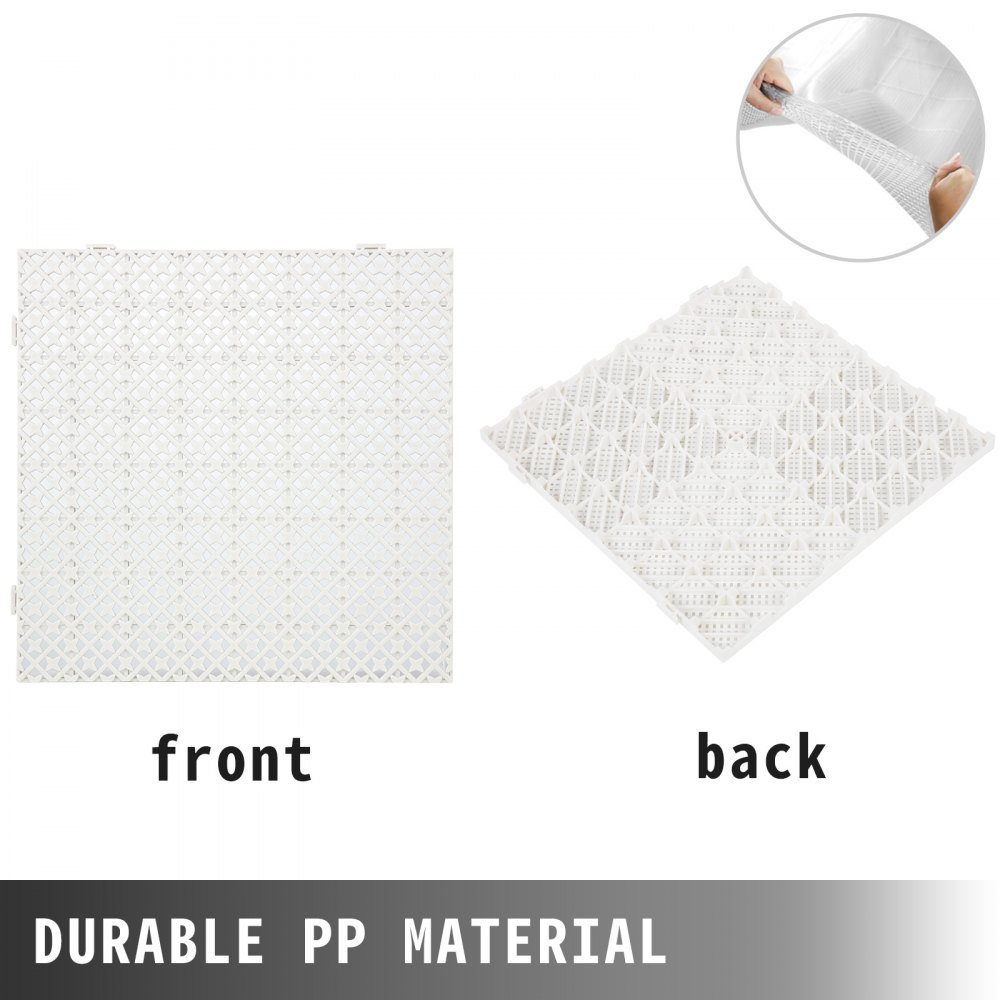 VEVOR 25x patio tiles 30x30cm click tile PP patio floor tiles white interlocking deck tiles garden slabs balcony tiles Ideal for covering slippery concrete or wooden surfaces