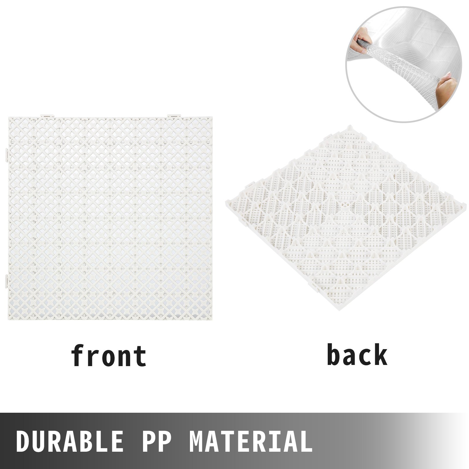 VEVOR 25x patio tiles 30x30cm click tile PP patio floor tiles white interlocking deck tiles garden slabs balcony tiles Ideal for covering slippery concrete or wooden surfaces