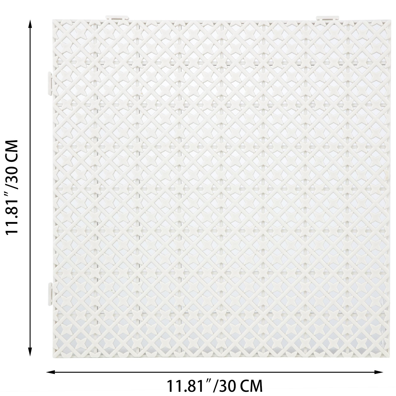 VEVOR 25x patio tiles 30x30cm click tile PP patio floor tiles white interlocking deck tiles garden slabs balcony tiles Ideal for covering slippery concrete or wooden surfaces