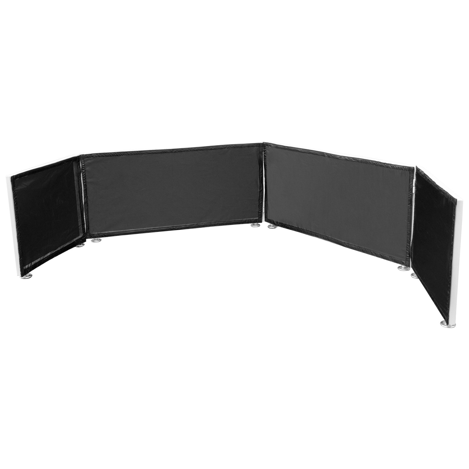 VEVOR White DJ Booth 15.7"x106.3", DJ Facade 33.9"x15.7" Center Panel, Foldable DJ Event Facade with White & Black Scrim, Folding DJ Booth Stand Frame, Foldable Cover Screen with Travel Bag