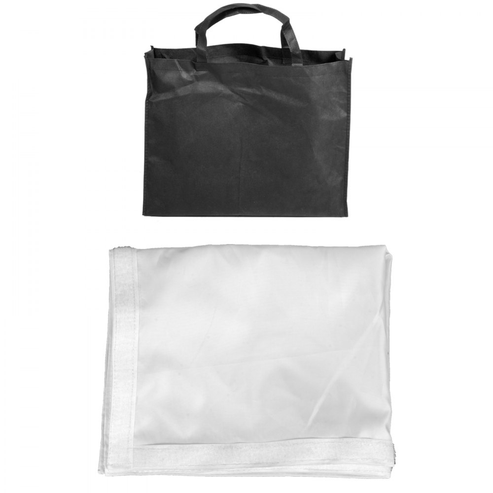 VEVOR DJ Booth 15.7"x106.3", DJ Facade 33.9"x15.7" Center Panel, Foldable DJ Event Facade with White & Black Scrim, Folding DJ Booth Stand Frame, Foldable Cover Screen with Travel Bag