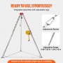 VEVOR Confined Space Tripod Kit, 1800 lbs Winch, Confined Space Tripod 7' Legs and 98' Cable, Confined Space Rescue Tripod 32.8' Fall Protection, Harness, Storage Bag for Traditional Confined Spaces