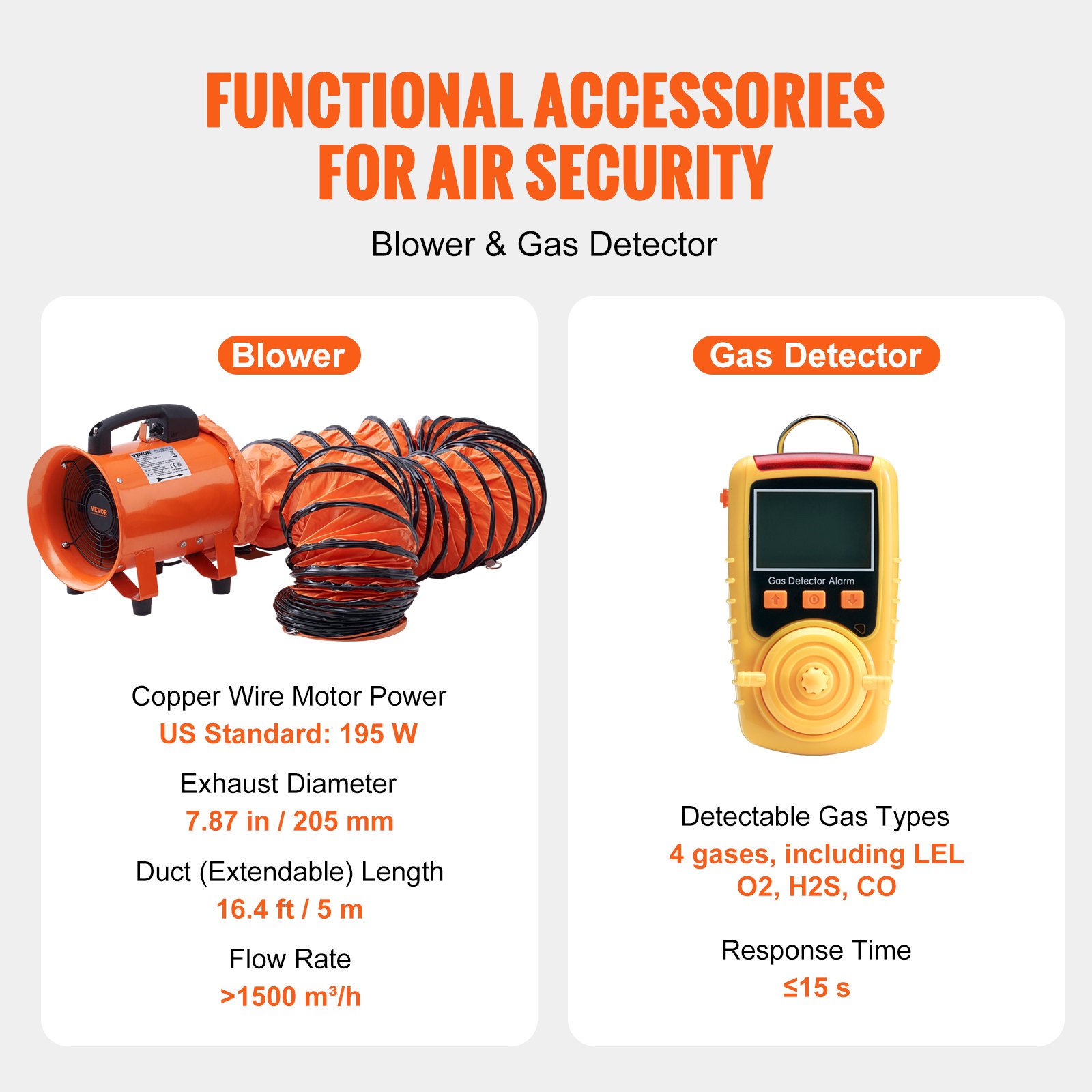 VEVOR Confined Space Tripod Kit 1179 kg Lier Confined Space Tripod met 2,45 m poten en 30 m kabel Confined Space Rescue Tripod met valbeveiligingsharnas Blower Confined Space Bag