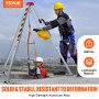 VEVOR Confined Space Tripod Kit, 2600 lbs Winch, Confined Space Tripod 8' Legs and 98' Cable, Confined Space Rescue Tripod 32.8' Fall Protection, Harness, Storage Bag for Traditional Confined Spaces