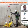 VEVOR Confined Space Tripod Kit, 2600 lbs Winch, Confined Space Tripod 8' Legs and 98' Cable, Confined Space Rescue Tripod 32.8' Fall Protection, Harness, Storage Bag for Traditional Confined Spaces