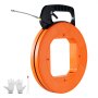 VEVOR Fish Tape, 200 ft, 3/16-inch, Fiberglass Wire Puller with Optimized Housing and Handle, Easy-to-Use Cable Puller Tool, Flexible Wire Fishing Tools for Wall and Electrical Conduit, Non-Conductive