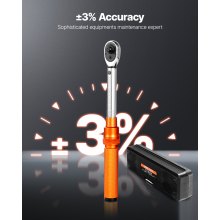 VEVOR Click momentsleutel 1/4-inch aandrijving 2,3-22,6 Nm oranje met boor