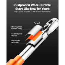 VEVOR Click momentsleutel 1/4-inch aandrijving 2,3-22,6 Nm oranje met boor