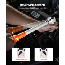 VEVOR Click Momentsleutelset 3-delige Dual Range Weegschaal 72 Tanden